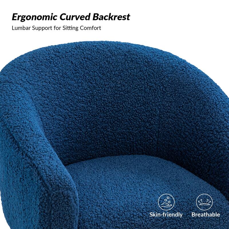 Rovigo Modern Upholstered Living Room Accent Barrel Chair with Metal Legs by HULALA HOME