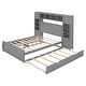 preview thumbnail 6 of 15, Espresso Full Wooden Platform Bed Frame w/All-in-One Cabinet & Trundle