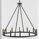 preview thumbnail 15 of 22, Gio Ring Iron Rustic Farmhouse LED Chandelier, by JONATHAN Y