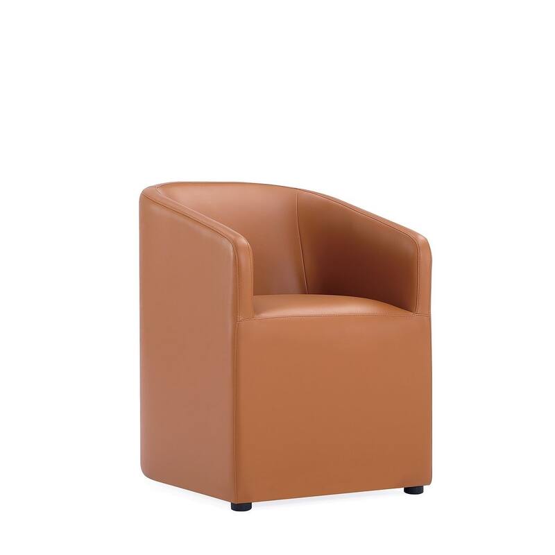 Manhattan Comfort Anna Modern Round Faux Leather Dining Armchair