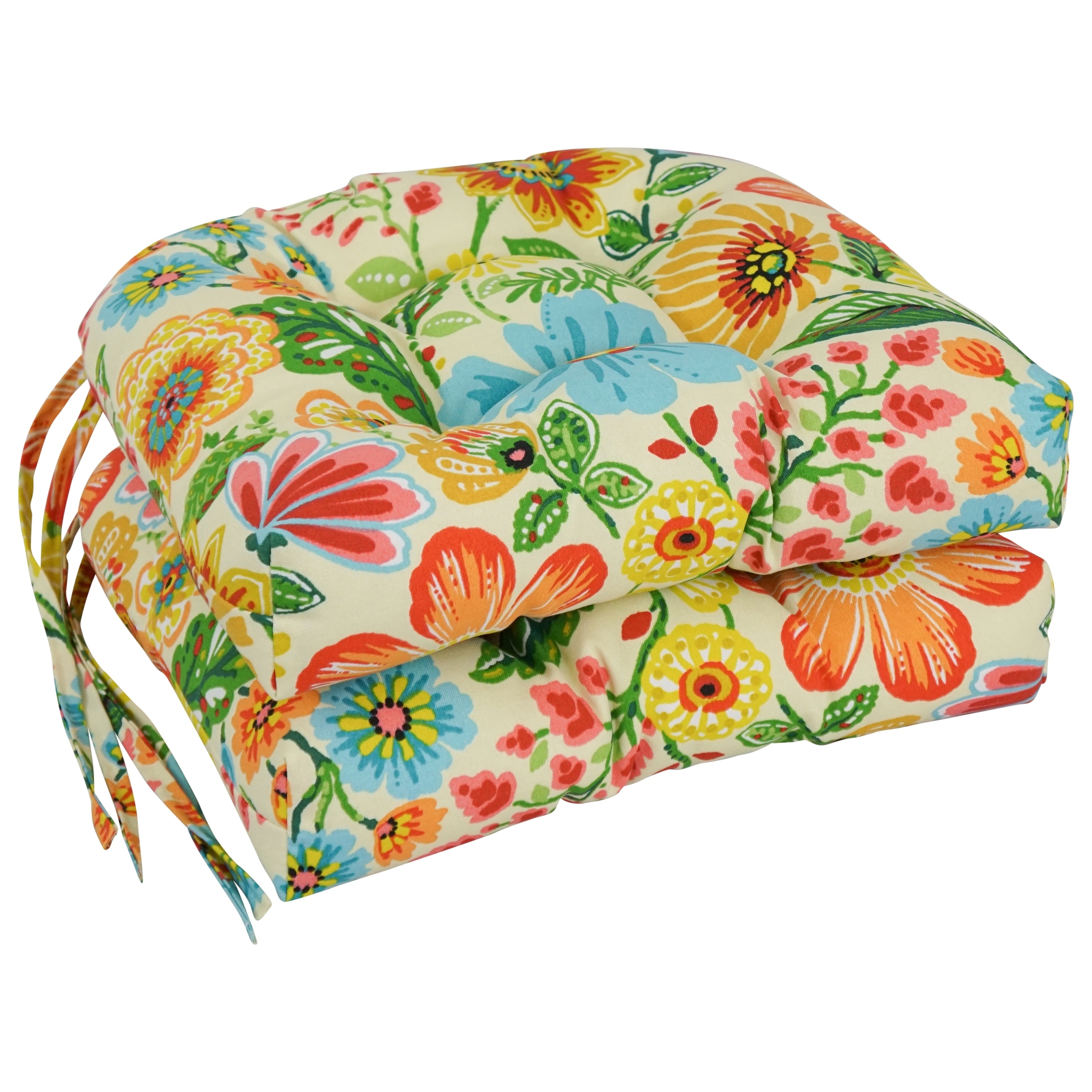 16 inch Rounded Back Tufted Indoor Outdoor Chair Cushions