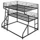preview thumbnail 19 of 23, Triple Metal Bunk Bed with Stairs & Guardrails - Full/Twin/Queen