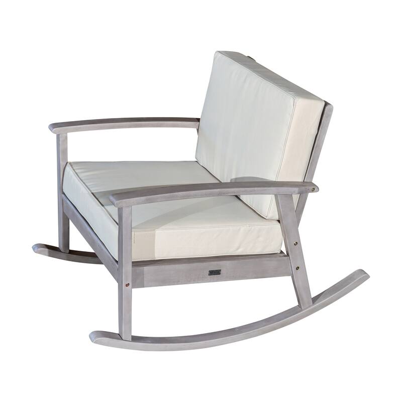 DTY Outdoor Living Longs Peak Eucalyptus Rocking Chair with Cushions