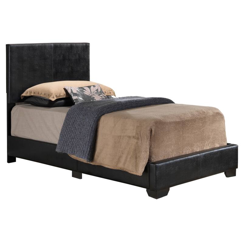 Twin Size PU Platform Bed with Foam Filler and Easy Assembly