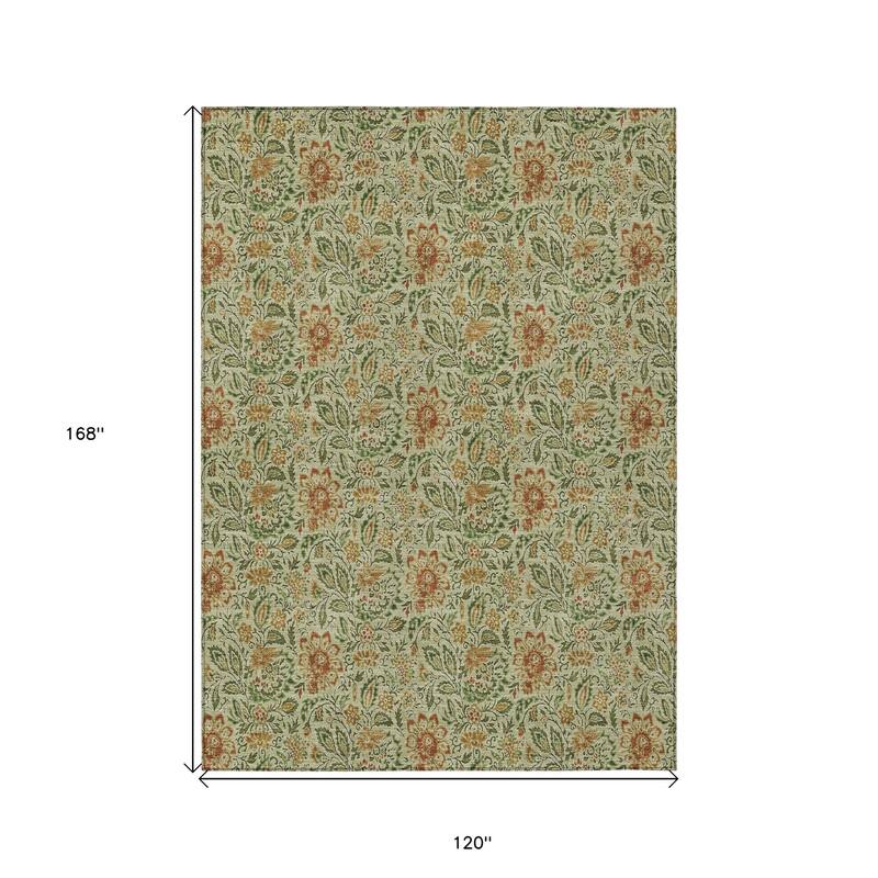 HomeRoots Floral Transitional Rectangle Outdoor Rug