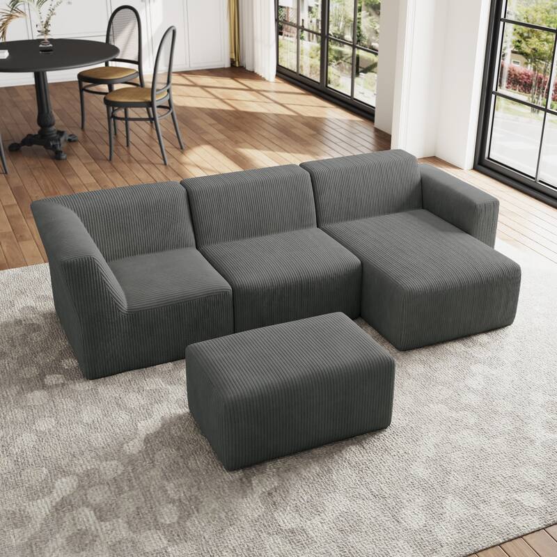 Modular Sectional Sofa 4-seater Oversized Chaise Lounge Couch for Living Room