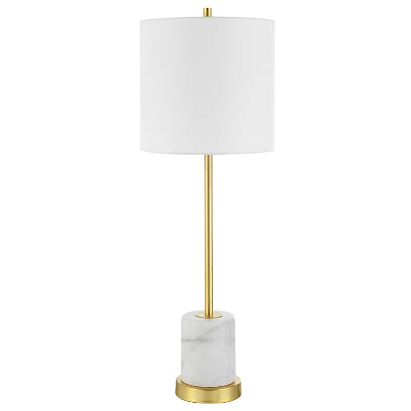 Slim Buffet Table Lamp with Drum Shade - 29.5" - Gold and White