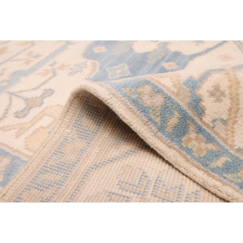 ECARPETGALLERY Hand-knotted Royal Oushak Ivory Wool Rug - 8'2 x 8'0