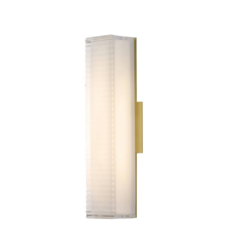 1-Light Matte Brass LED Wall Sconce With A Clear Frosted Glass Shade