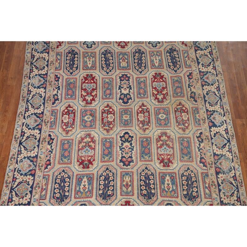 Kerman Persian Antique Area Rug Handmade Wool Carpet - 6'6" x 9'6"