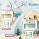 preview thumbnail 9 of 8, Kids 2-in-1 Princess Makeup Table and Chair Set with Removable Mirror-White - 19.5" x 13.5" x 36.5"