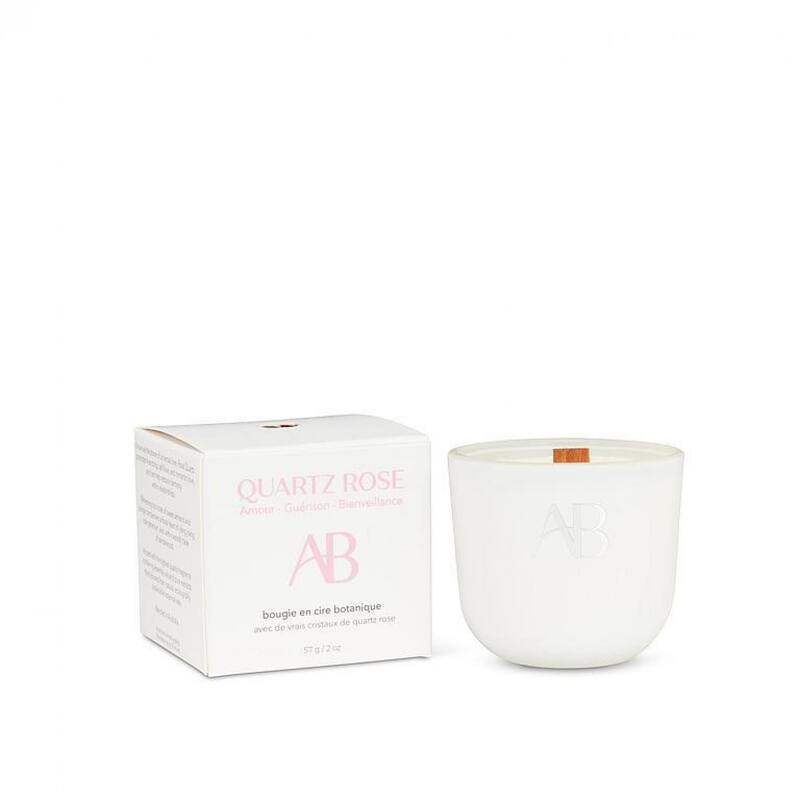 Mini Rose Quartz Crystal Candle