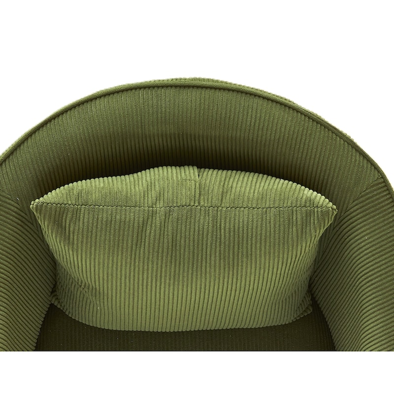Modern Channel Back Corduroy Velvet Arm Chair