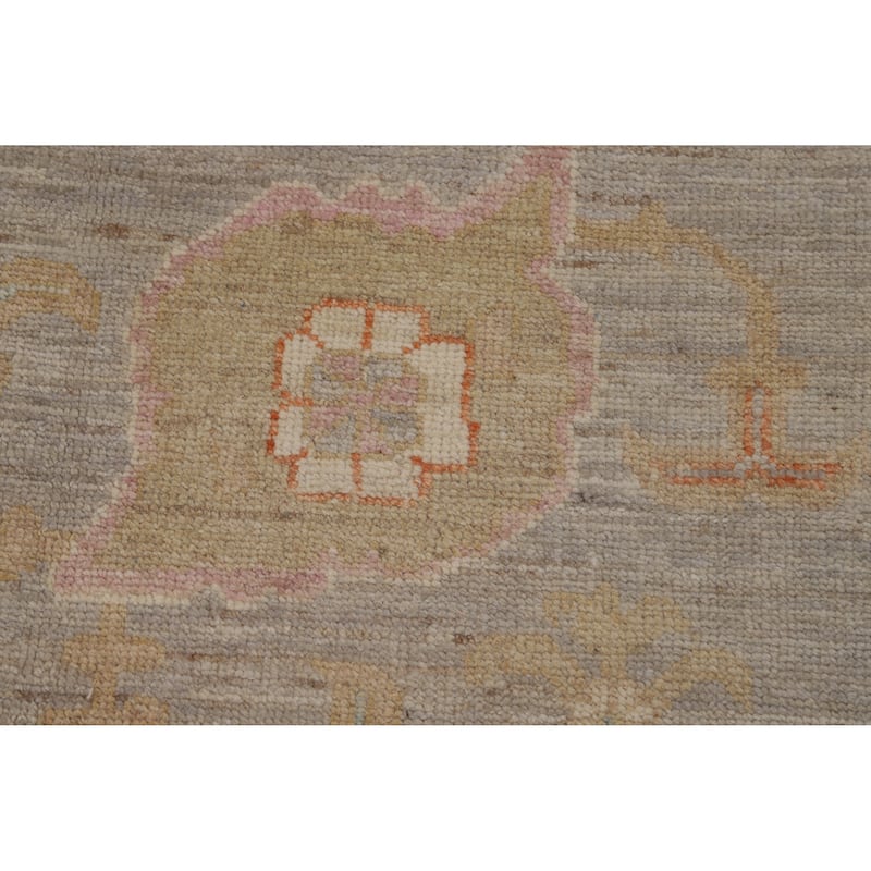 Hand Knotted Oriental 100% Wool Carpet Transitional All-Over Greys & Charcoal Oushak Area Rug - 11' 10'' X 9' 2''