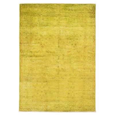 ECARPETGALLERY Hand-knotted Vibrance Lime Wool Rug - 6'0 x 8'5