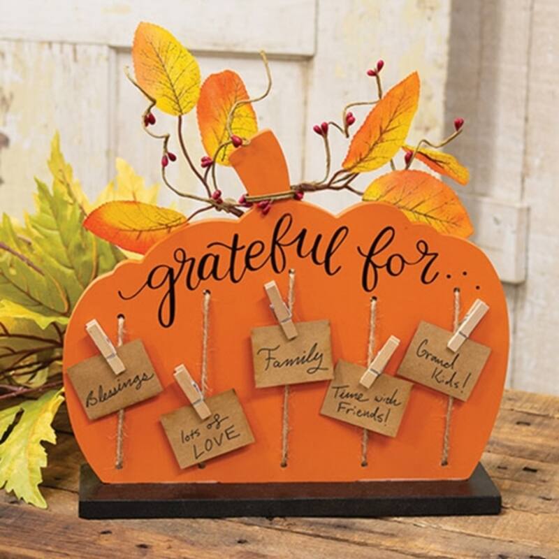 Grateful For Pumpkin Clipboard Fall Family Activity Decor - 10.50” x 2.50” x 9.50”