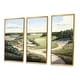 preview thumbnail 9 of 18, Designart "Golf Course In The Summer" Landscape Golf Course Framed Canvas Art Print - 3 Panels