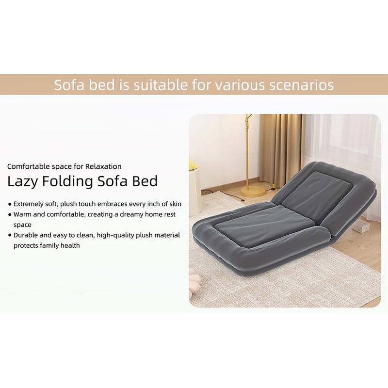 Sleek Modern Design Folding Sofa Chair with 5 Adjustable Positions for Gaming,Meditation,and Relaxation