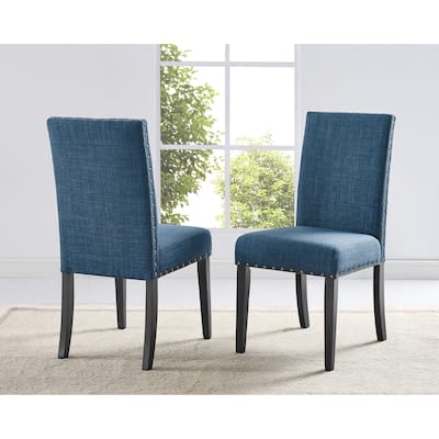 Fabric Dining Chairs with Nailhead Trim (Set of 2)