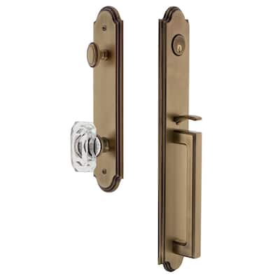 Grandeur Arc Solid Brass Rose Keyed Entry Single Cylinder Full Plate