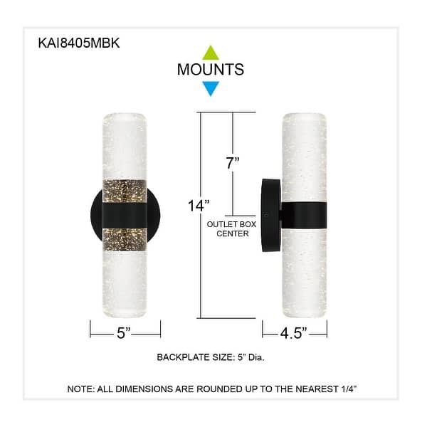 Kaia Integrated LED Matte Black Outdoor Wall Lantern