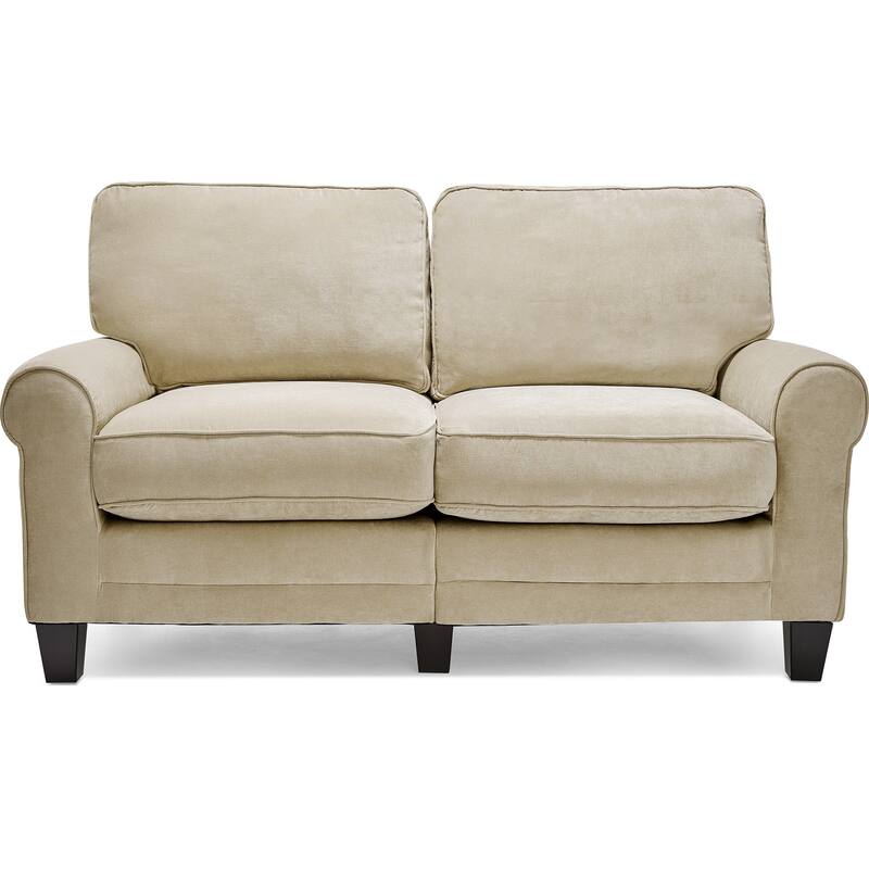 Serta Copenhagen 61" Loveseat for Two People, Pillowed Back Cushions and Rounded Arms, Durable Modern Upholstered Fabric