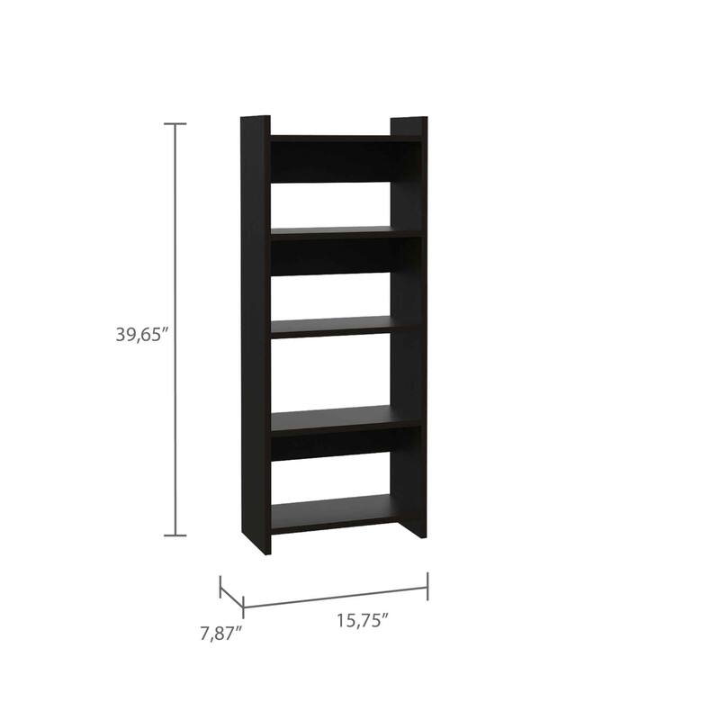 Modern 42 Inch Black Computer Desk and Bookshelf Set with Drawer - 31.50" x 15.87" x 29.82"