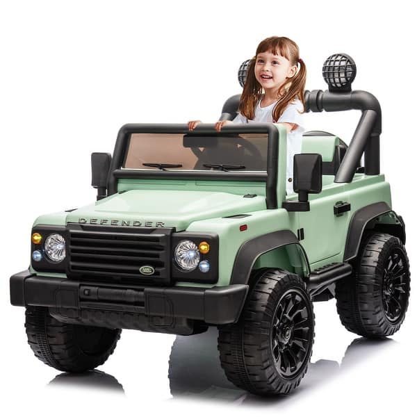 slide 2 of 60, 24V Land Rover Defender 90 XXL Ride-On Car for Kids 3-7 with Four-Wheel Suspension, Remote Control, and LED Lights Green