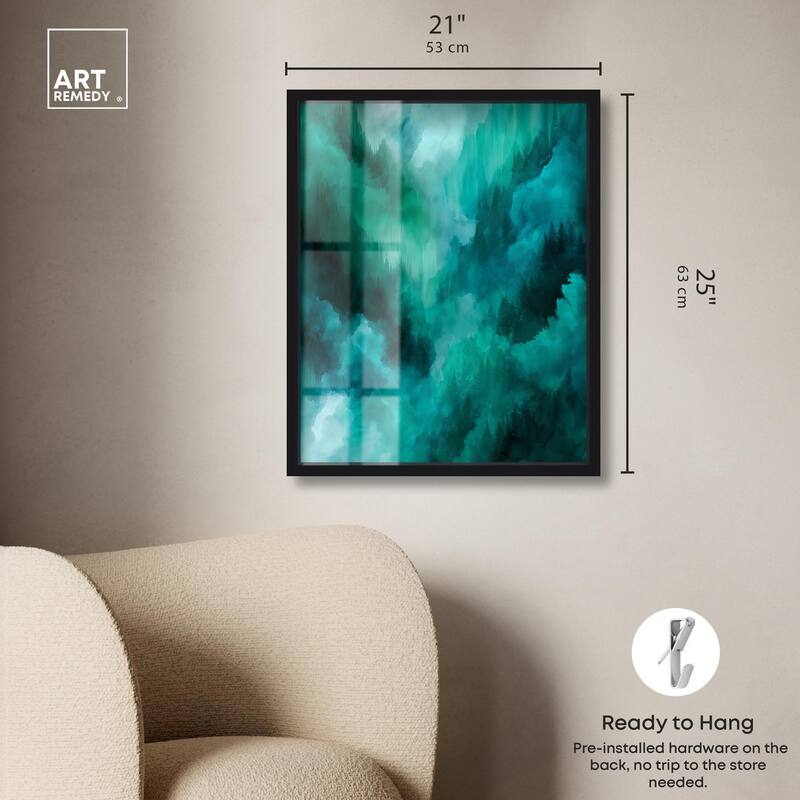 Textured Teal II Shadowbox by Art Remedy