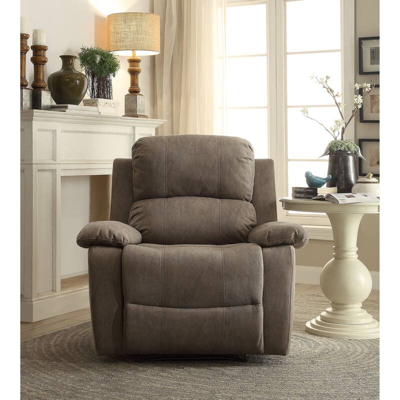 Vintage Finish Space Gray Recliner Motion, Smooth Polished Microfiber
