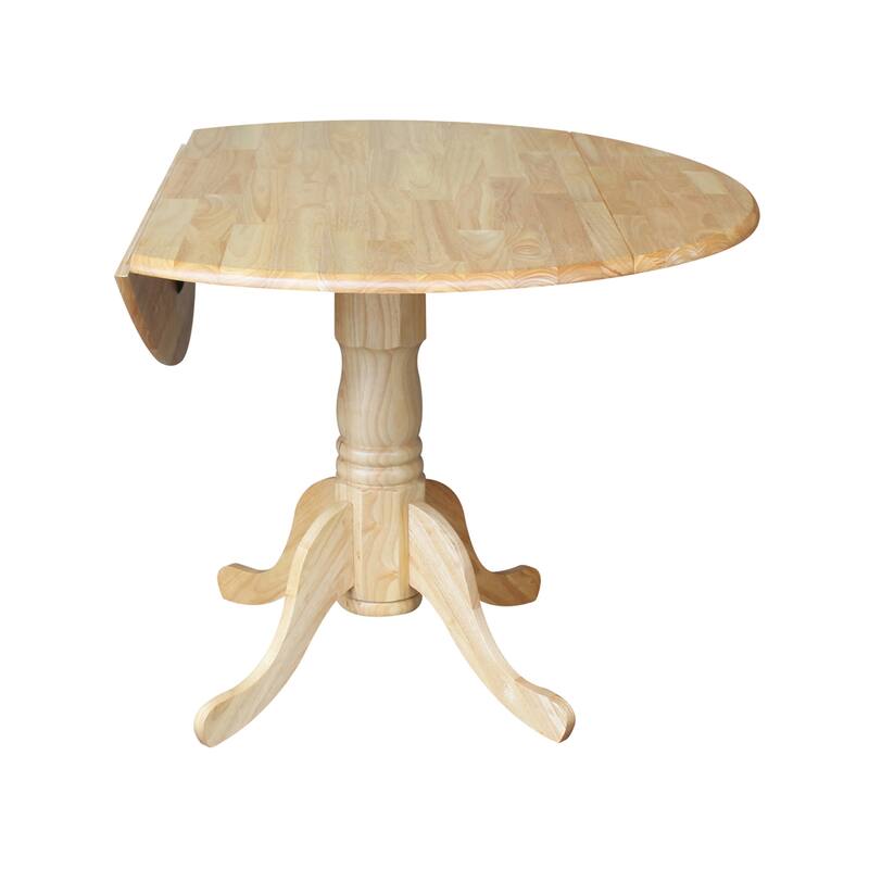 42" Drop Leaf Dining Table with 4 Ladderback Chairs - 5 Piece Set