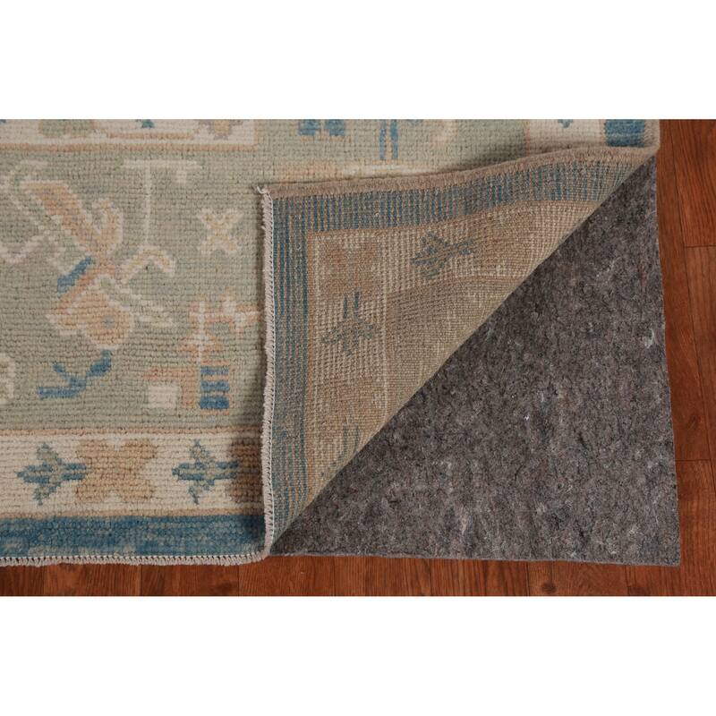 Hand Knotted Oriental 100% Wool Carpet Transitional All-Over Navy Blue & Blues Oushak Area Rug - 12' 0'' X 8' 9''