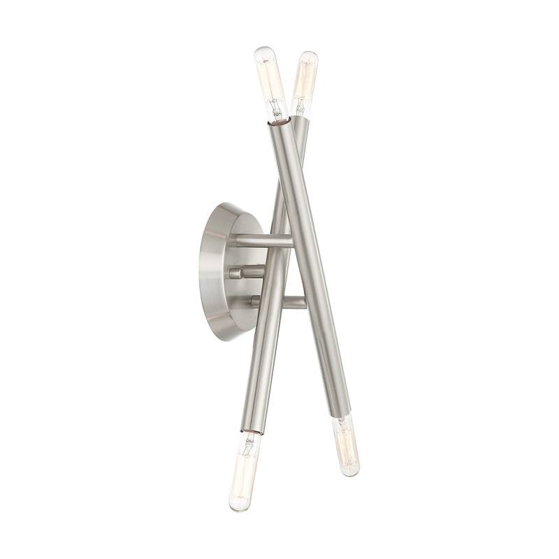 Livex Lighting 4-Light Brushed Nickel ADA Wall Sconce, 46772-91 - 6" W x 11.25" H x 3.75" Ext.