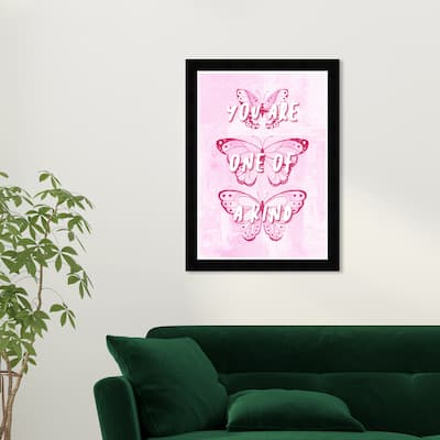 Wynwood Studio Prints Animals Pink Butterflies Pink and Pastel Pink Farmhouse Wall Art Canvas Print