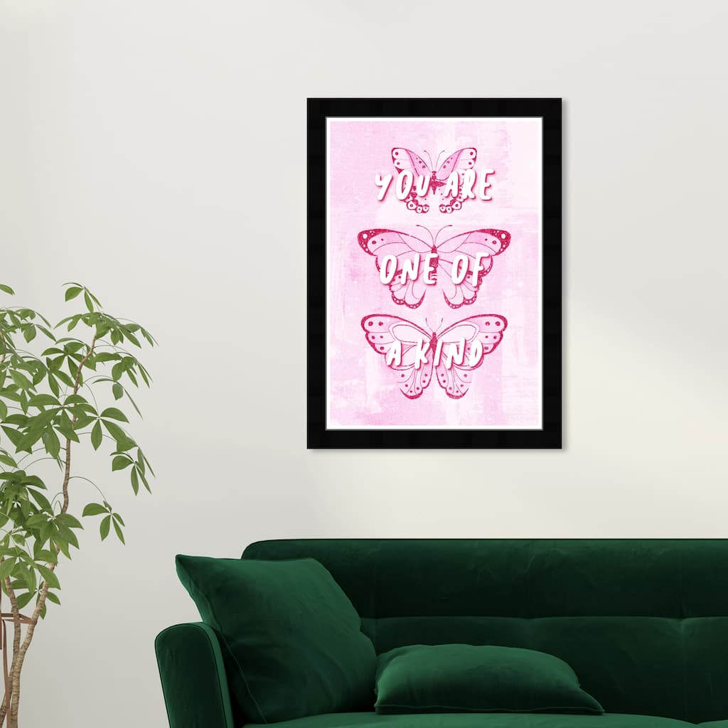 Wynwood Studio Prints Animals Pink Butterflies Pink and Pastel Pink Farmhouse Wall Art Canvas Print