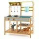 preview thumbnail 9 of 7, Costway Wooden Play Kitchen Set, Outdoor Kid's Mud Kitchen with Faucet - See Details