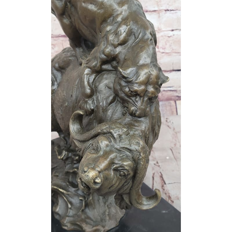 Fierce Lion Vs. Buffalo – Hot Cast Bronze Wildlife Sculpture By Milo