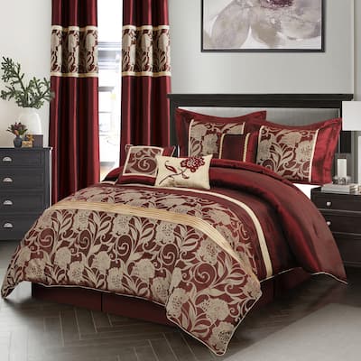 Nanshing Brie 9 Piece Floral Jacquard Comforter Set