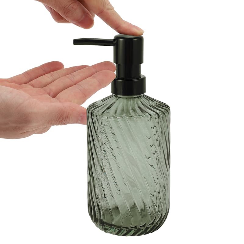 Simple Twill Lines Soap Pump Dispenser for Bathroom 450ml 1 Pcs