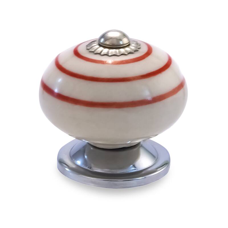 Mascot Hardware Ringed Red & Cream Knob Bed Bath & Beyond