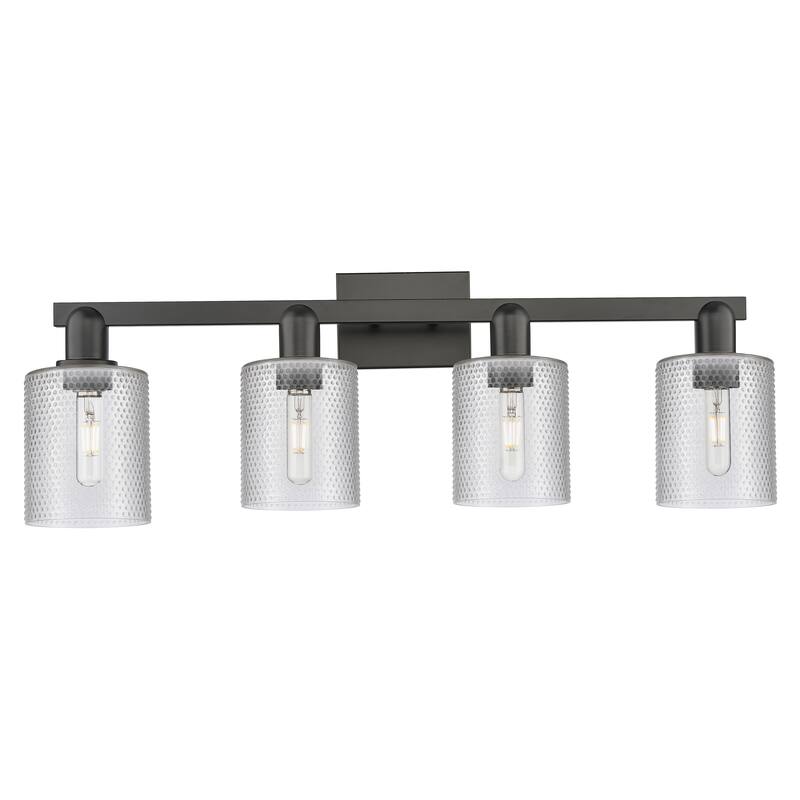 Innovations Lighting Endless Possibilities Arcadia - Cobbleskill - 4 Light 32" Bath Vanity Light - Clear/Matte Black