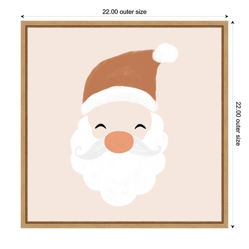 Santa by Orara Studio Framed Canvas Wall Art Print - 22 x 22 in