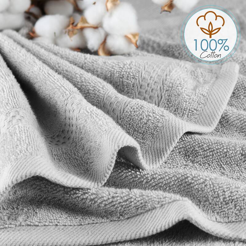 Hearth & Harbor 100 Percent Cotton Ultra Soft and Highly Absorbent Set of 12 Multipurpose Wash Cloths - 13 inches x 13 inches.