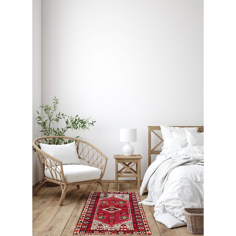 ECARPETGALLERY Hand-knotted Anadol Red Wool Rug - 4'1 x 6'9