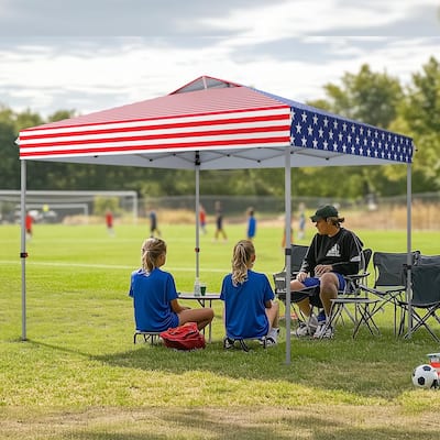 10x10 Pop-up Canopy Portable Lightweight FoldingTent, Adjustable Height Instant Gazebo Canopy with Wheeled Bag