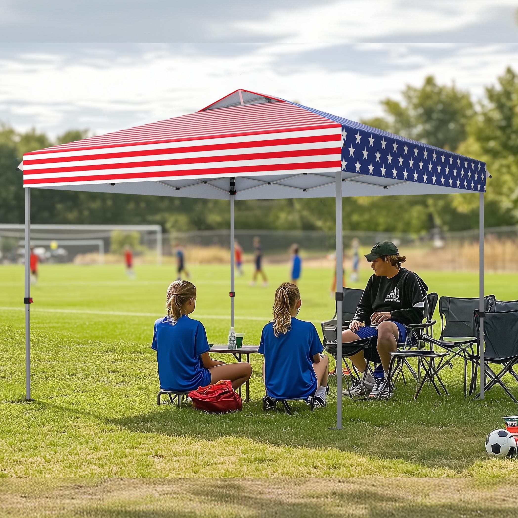 10x10 Pop-up Canopy Portable Lightweight FoldingTent, Adjustable Height Instant Gazebo Canopy with Wheeled Bag