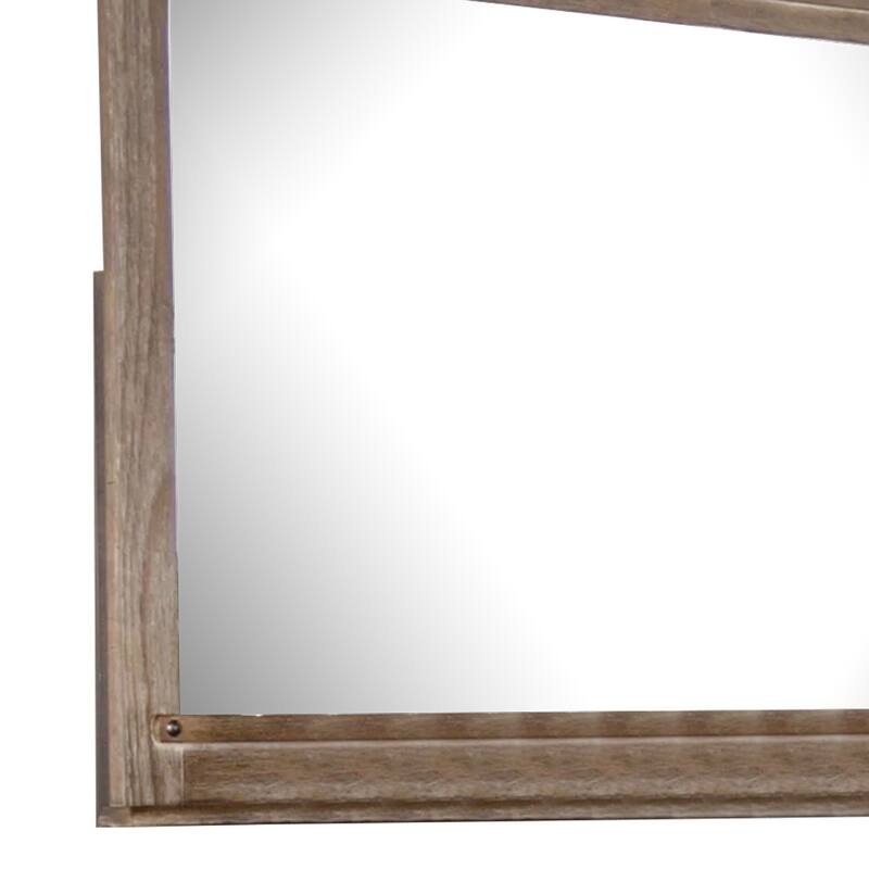 Merry Dresser Mirror, Brown Solid Wood, Rectangular 36x49 Frame
