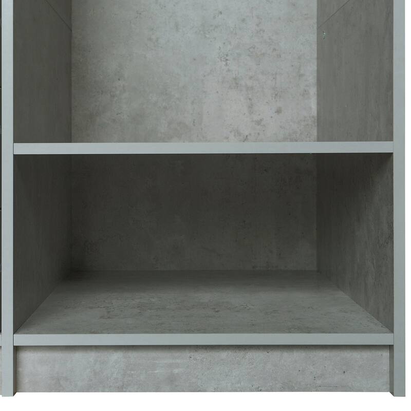 Open Wardrobe Closet with Dual Hanging Rods, 5 Shelves, and 3 Drawers, 52.4" Wide Bedroom Storage Organizer