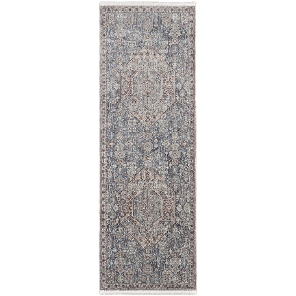 Wekuy Power Loomed Floral Stain Resistant Area Rug By HomeRoots - 12' Runner