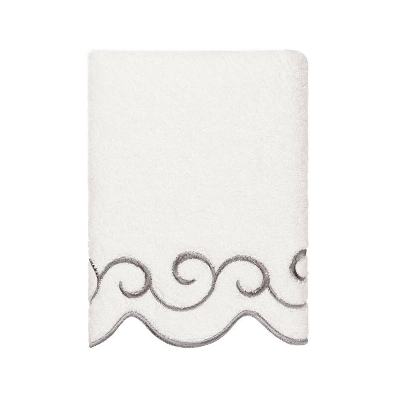 Authentic Hotel and Spa 100% Turkish Cotton SIMPLICITY Scallop Embellished Towel Collection